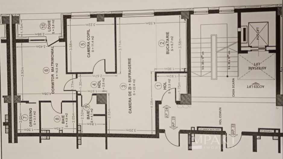 Apartament 3 camere la Cheie in zona Vivo ! - Schiță 14