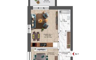 Vânzare apartament cu 2 camere, parcare inclusă în preț, Constanța - Schiță 8