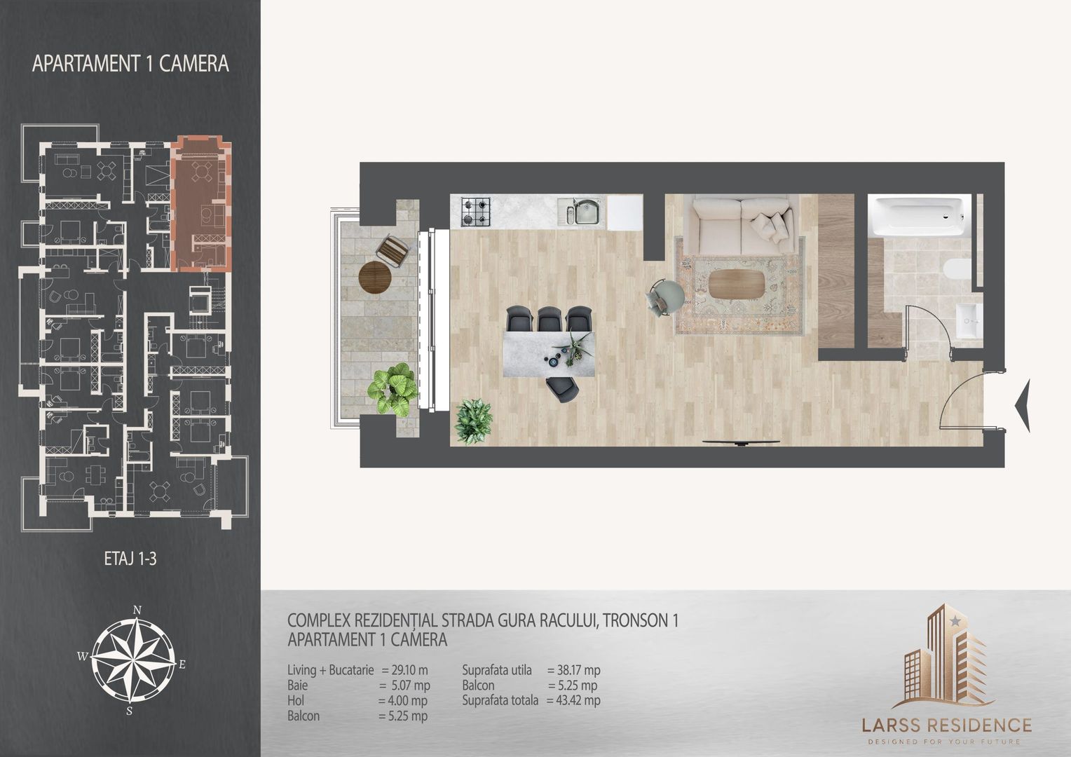 Garsoniera I Larss Residence Th. Pallady I Vanzare - Poză 2