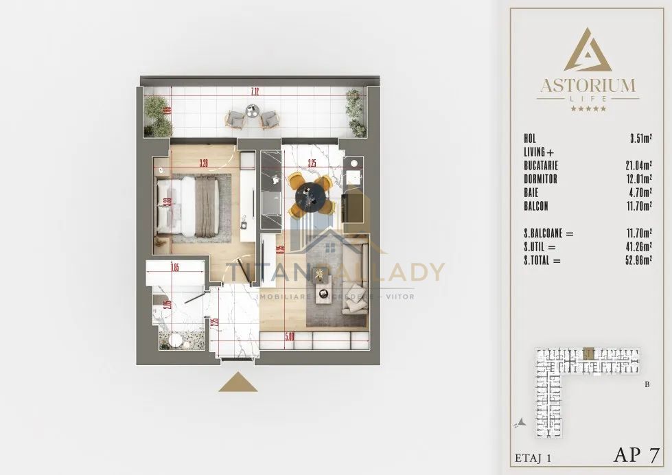 2 Camere Tip Studio ,Design Modern,Mutare Imediata ,Astorium Pallady - Poză 5