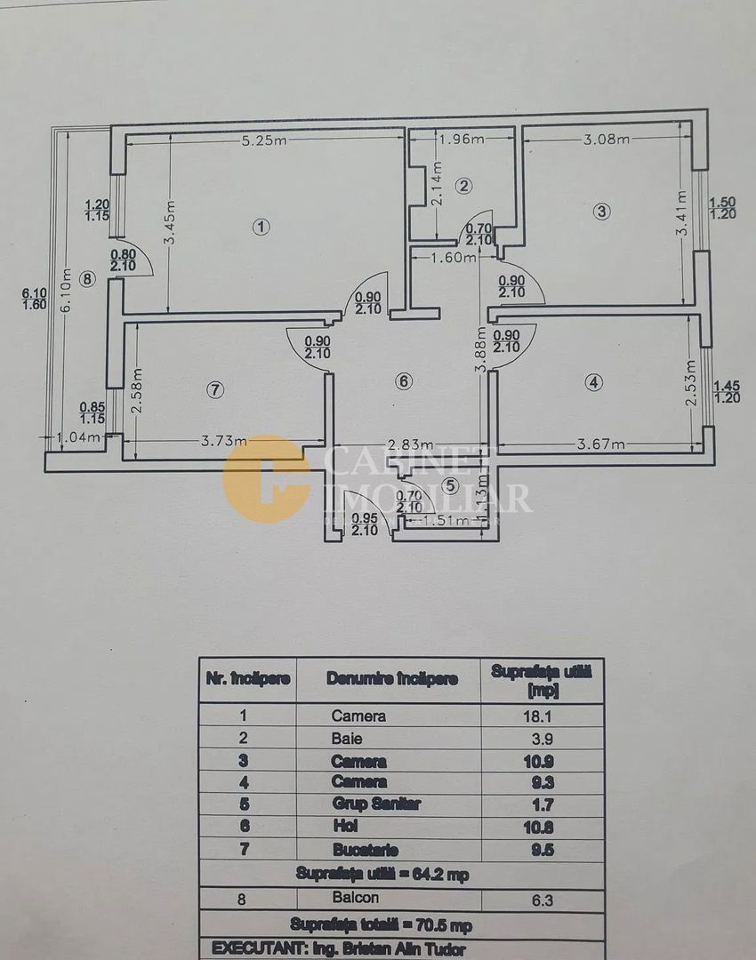 3 CAMERE DECOMANDAT - 2 BĂI -71 MP - ETAJ 1/4 - Mircea cel Batran - Poză 11