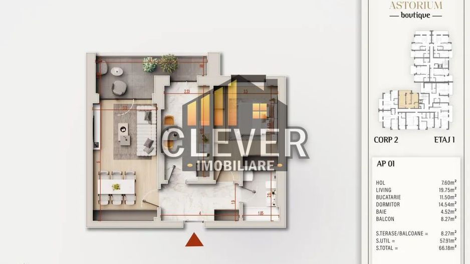 Astorium Boutique 2 camere Pallady, Metrou 8 min | Comision 0% - Schiță 12