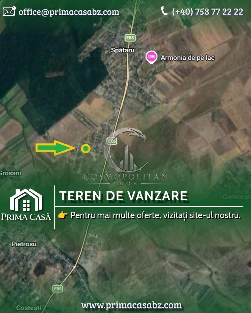 Teren intravilan ~ sat Spataru, com. Costesti ~ S=1000mp ~ Pret: 20€/m - Poză 1