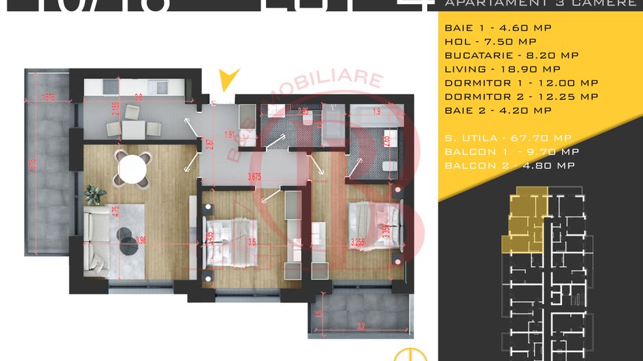 3 camere decomandat Titan Pallady  Metrou Nicolae Teclu - Schiță 1