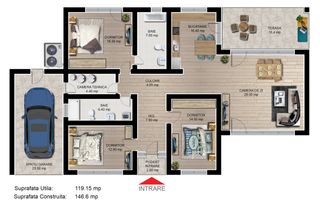 Casa individuala 4 camere finalizata intabulata Cartier Izvor Tarlungeni Brasov - Schiță 2