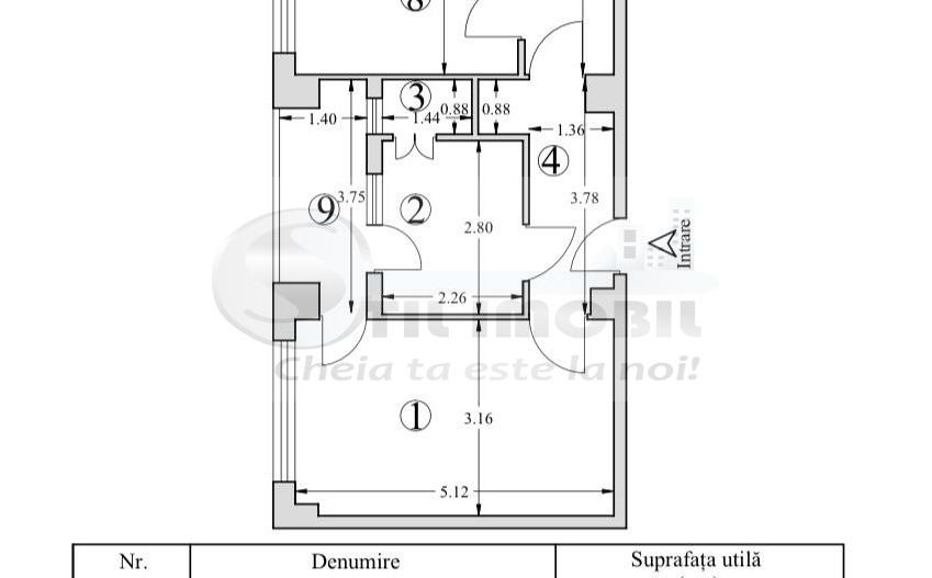 Ap. 3 camere decomandat - Moldova Center - Ultracentral ! - Schiță 4