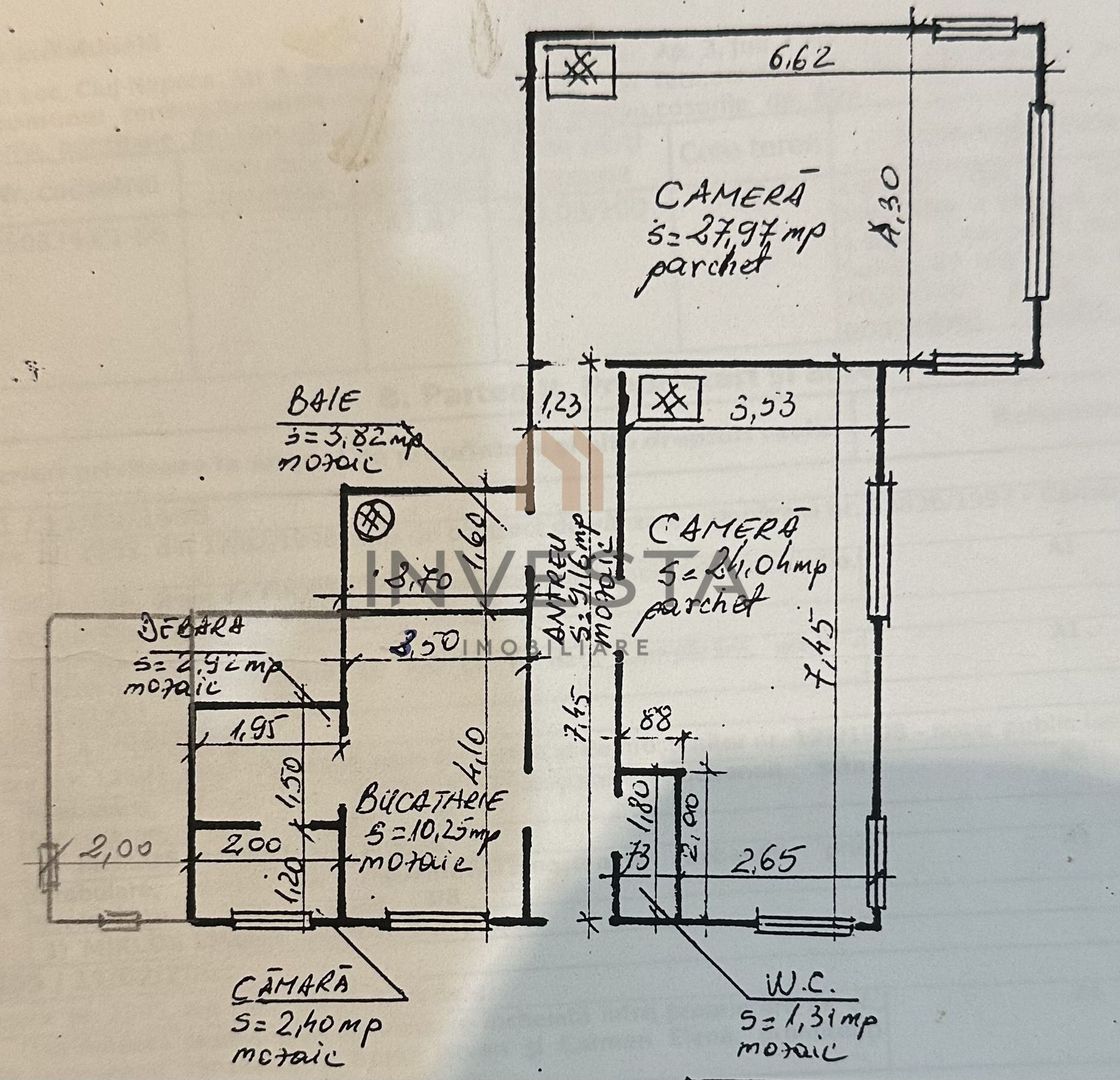 Proprietate Unica Apartament 3 Camere si Curte Privata Andrei Muresanu - Schiță 12
