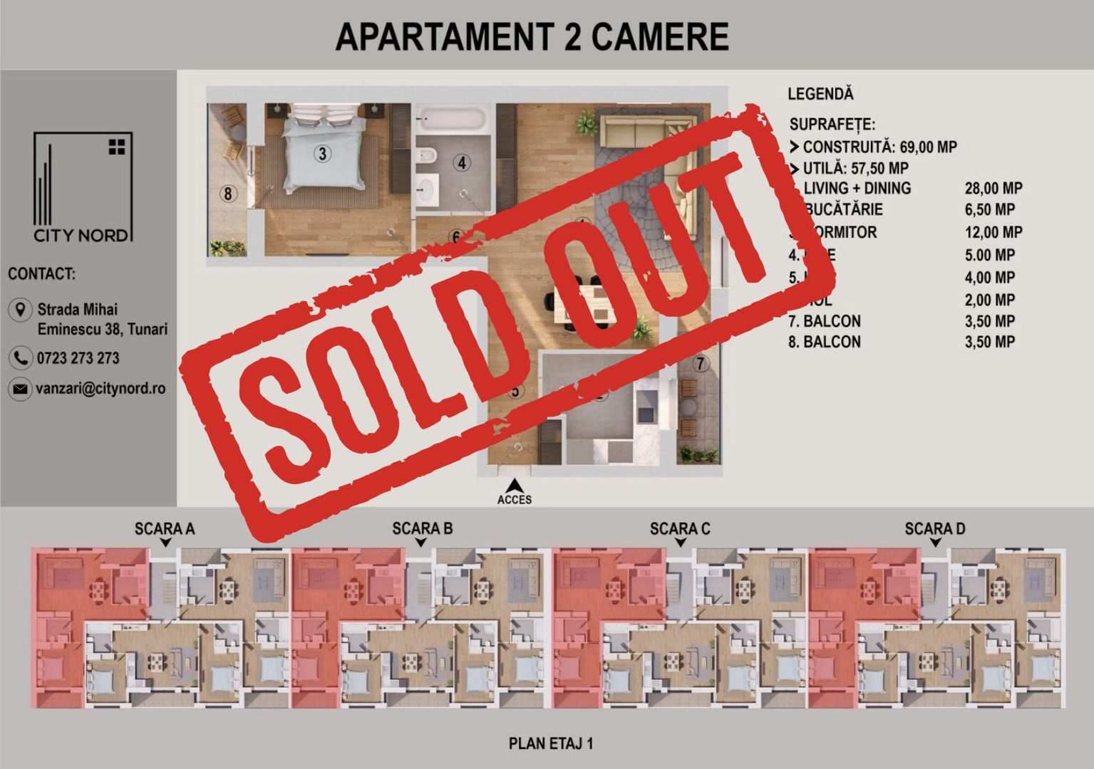 Apartament 2 camere - 63 mp utili - CITY NORD Mihai Eminescu - Poză 1