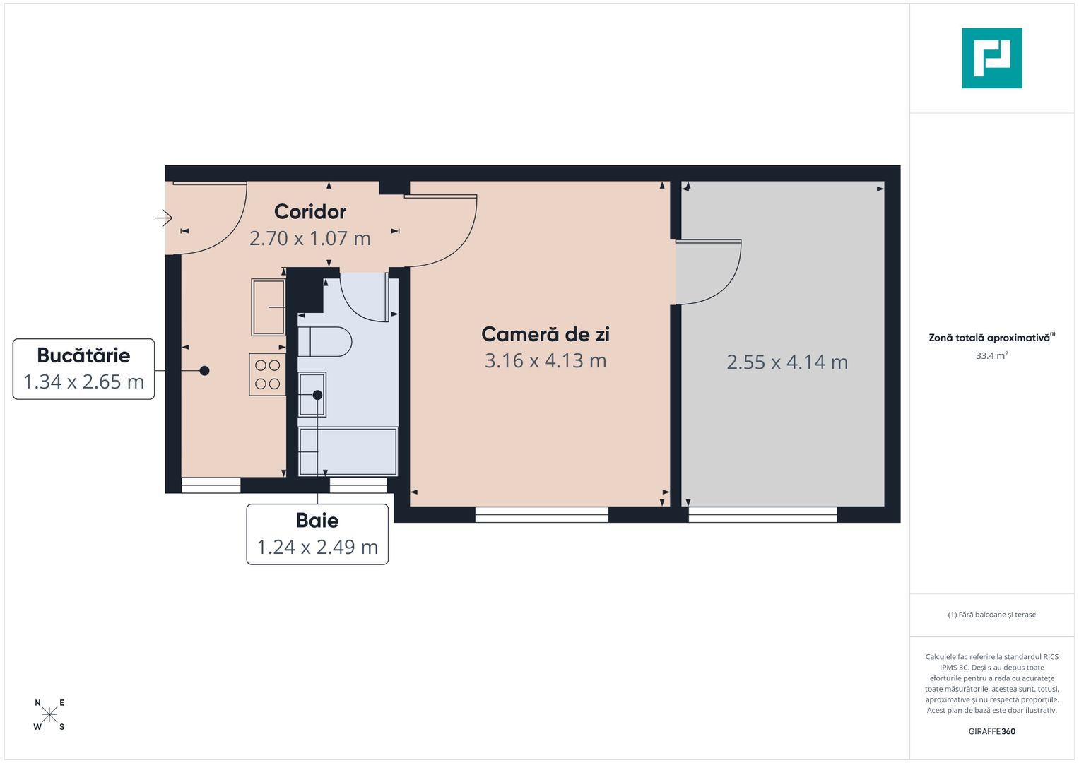 2 camere Rogerius, 33 mp, disponibil imediat - Poză 7
