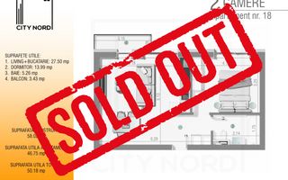 Apartament 18 / 30 – 2 camere – 46.7 mp – Balcon – Etaj 1 / Etaj 2 - Poză 1