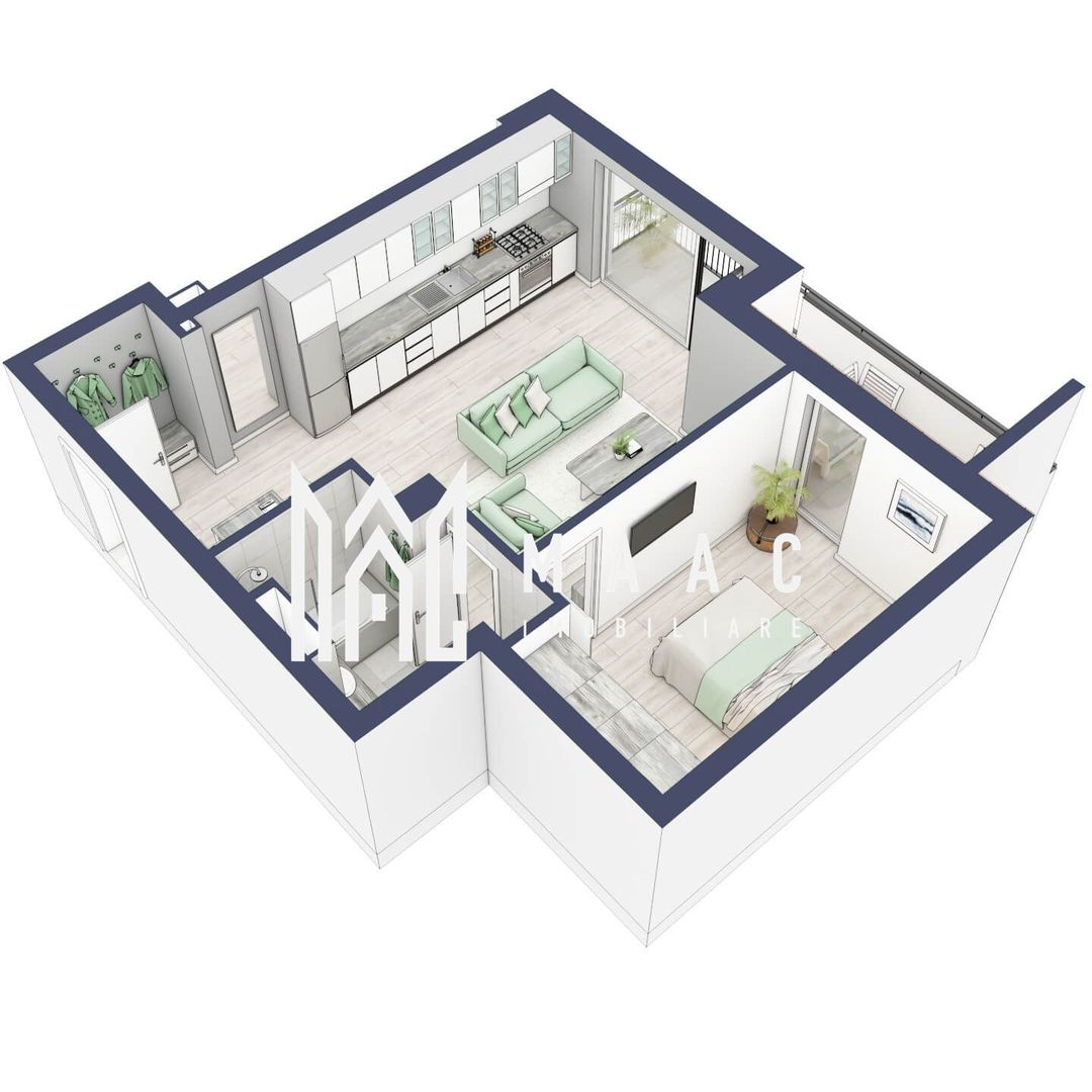Apartament 2 camere | Balcon 10.3 mp | Etaj 1 | Turnisor - Poză 4