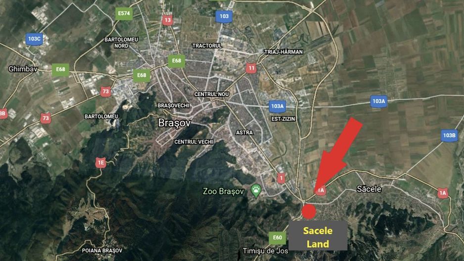 Teren intravilan 12.000 mp Sacele 50 m deschidere la DN1 Hotel Ramada - Poză 4