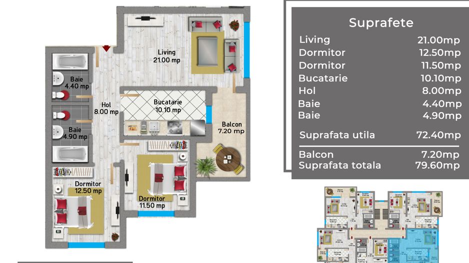 Apartament 3 camere, 80 mp, etaj 3, finalizat, Militari - Pacii, OMV Iuliu Maniu - Schiță 2