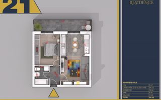 Apartament tip Studio, Finalizat ,12 Minute Metrou N.Teclu - Schiță 3