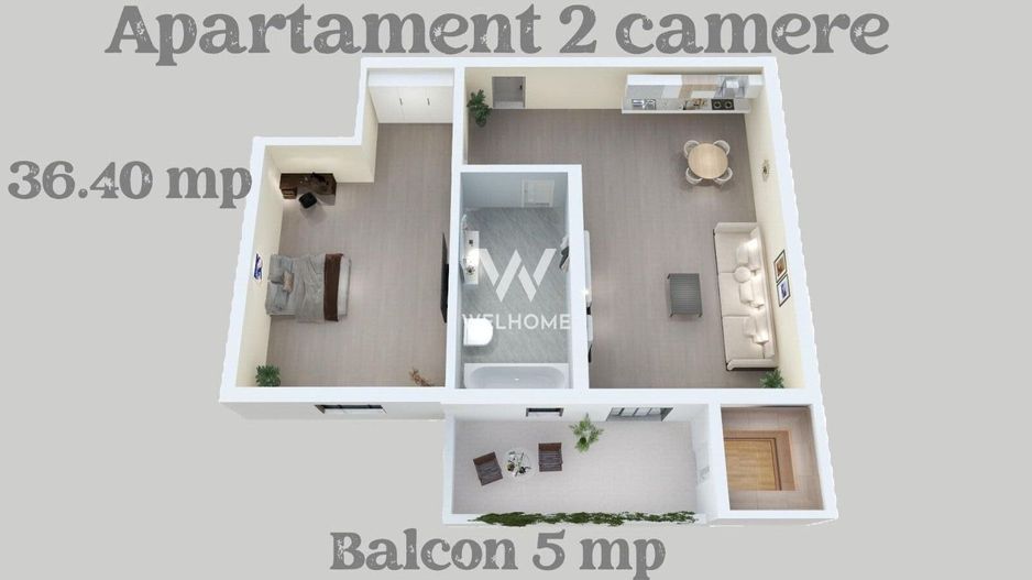 Apartament 2 camere la doar 68 500euro  Sibiu - Schiță 4