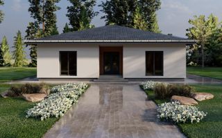 Casă nouă NZEB în Arad – Poltura | 150 mp construiți | Teren 539 mp | Proiect Ak - Poză 1