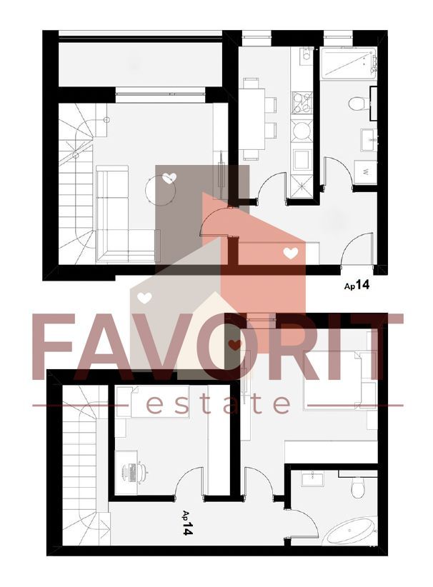 Etaj 2. Apartament pe 2 nivele. 2 bai. 2 locuri de parcare - Poză 10