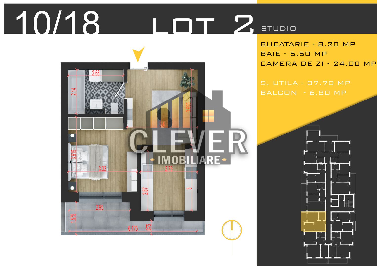 Garsoniera 44 mp, Ideal Investitie Comision 0%, zona Pallady - Poză 1