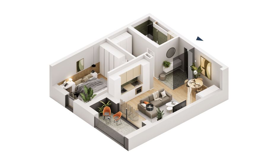 Apartament cu 2 camere în zona Confecții - Poză 2