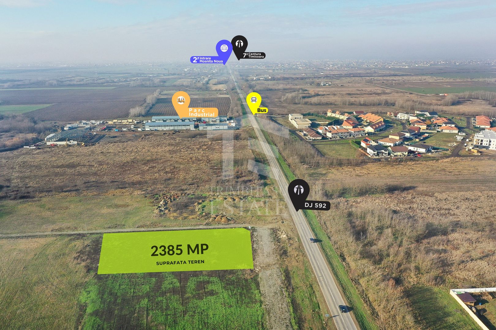 Vanzare | Teren industrial | 2385 MP | Apa Curent Canal | Mosnita Noua - Poză 1