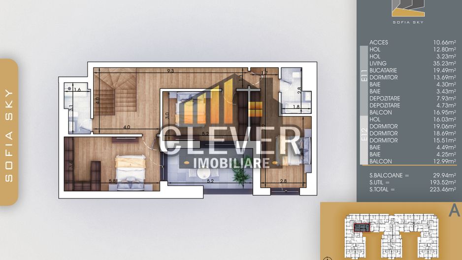 Duplex 5 camere  223 mp Finalizat, acces din lift | Parcare | Pallady - Poză 2