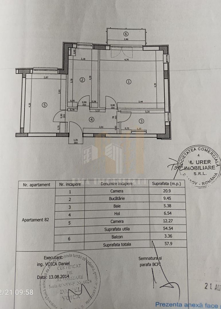 Apartament 2 camere Avantgarden Bartolomeu Egretei Brasov - Schiță 18