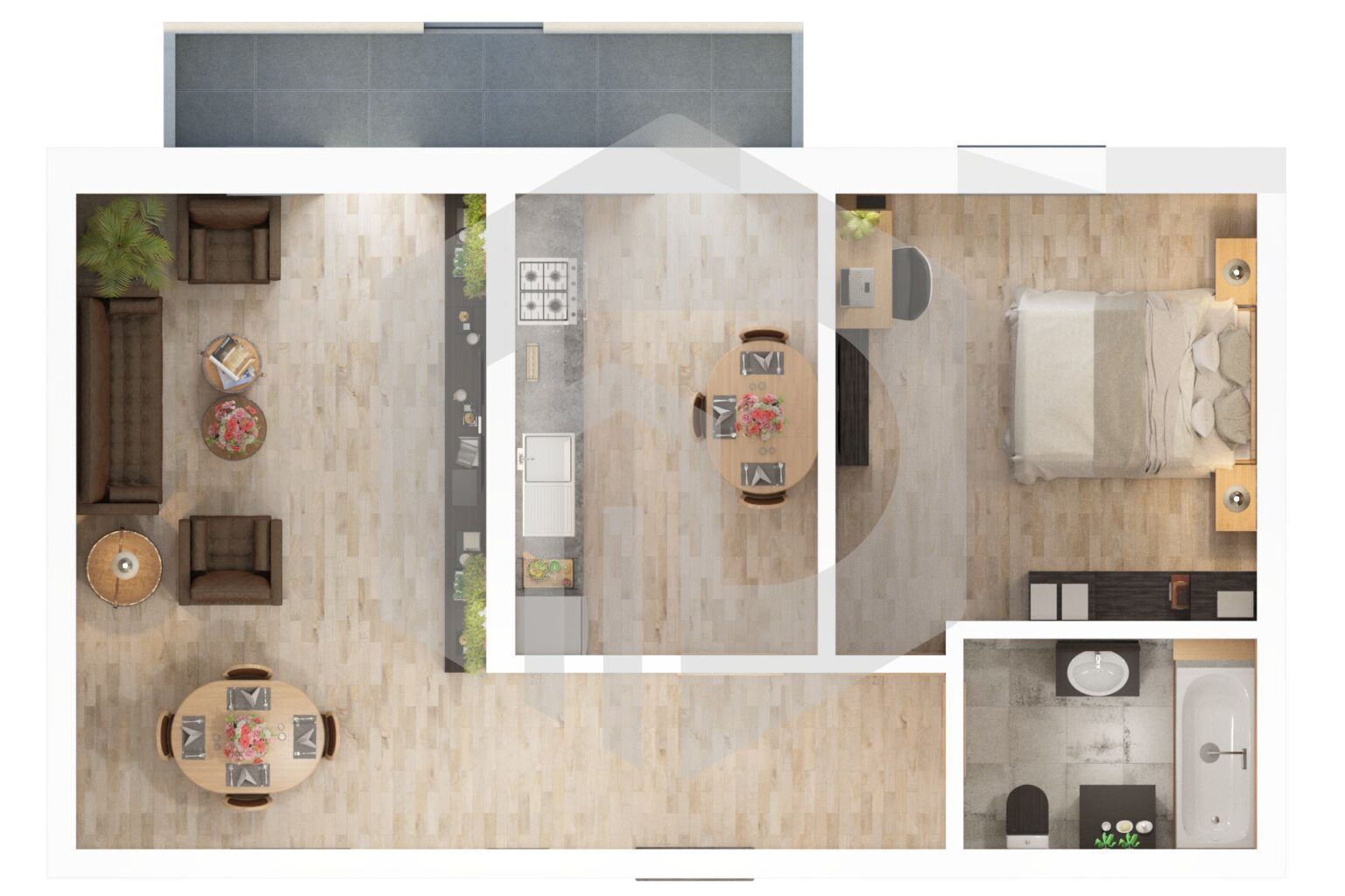 Apartament 2 camere | Etaj 1 | Doamna Stanca | Dezvoltator - Poză 1