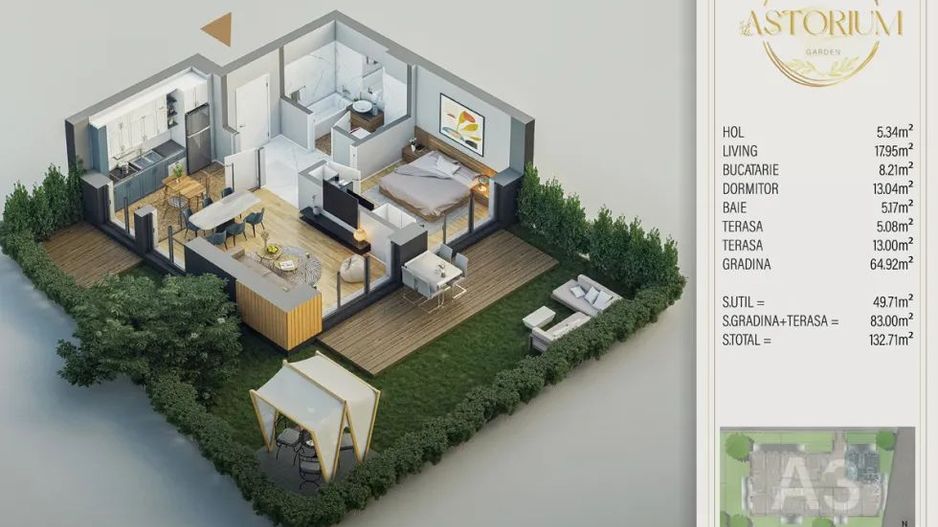 Apartament de vanzare cu 2 camere Astorium Garden - Poză 2