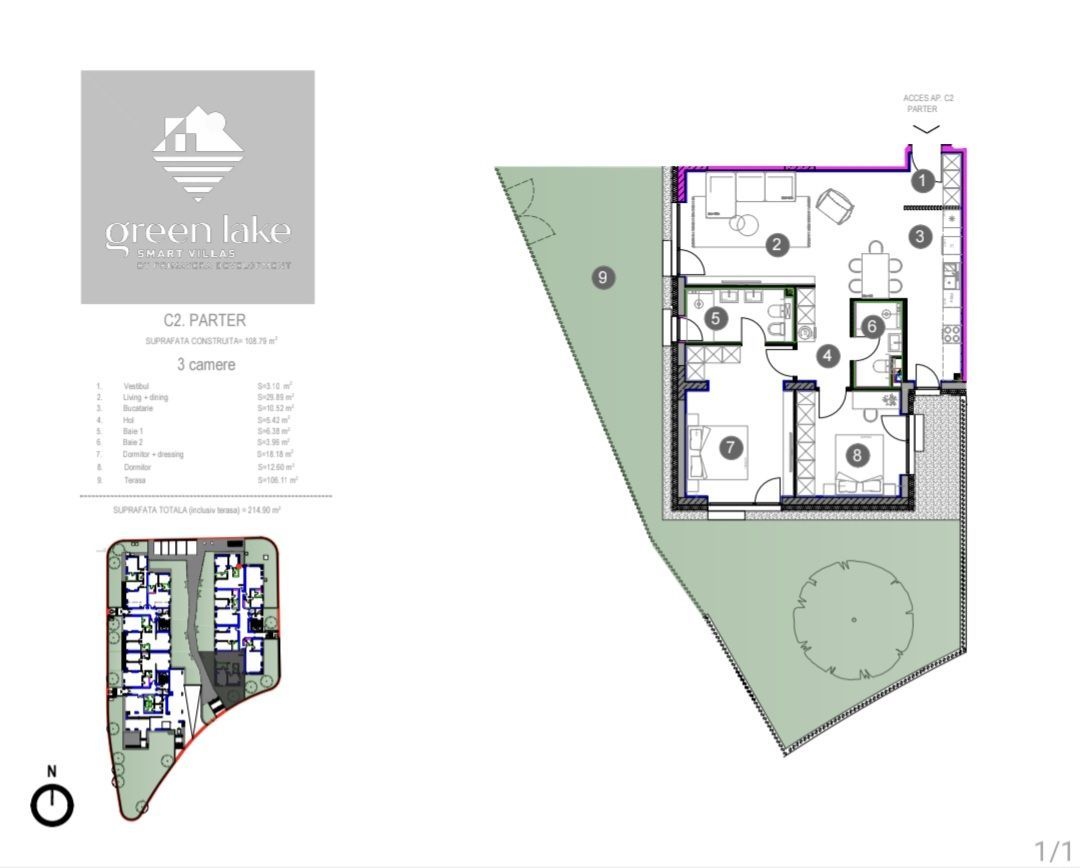 Apartament 3 camere cu grădină, prima închiriere – Green Lake Baneasa - Poză 15