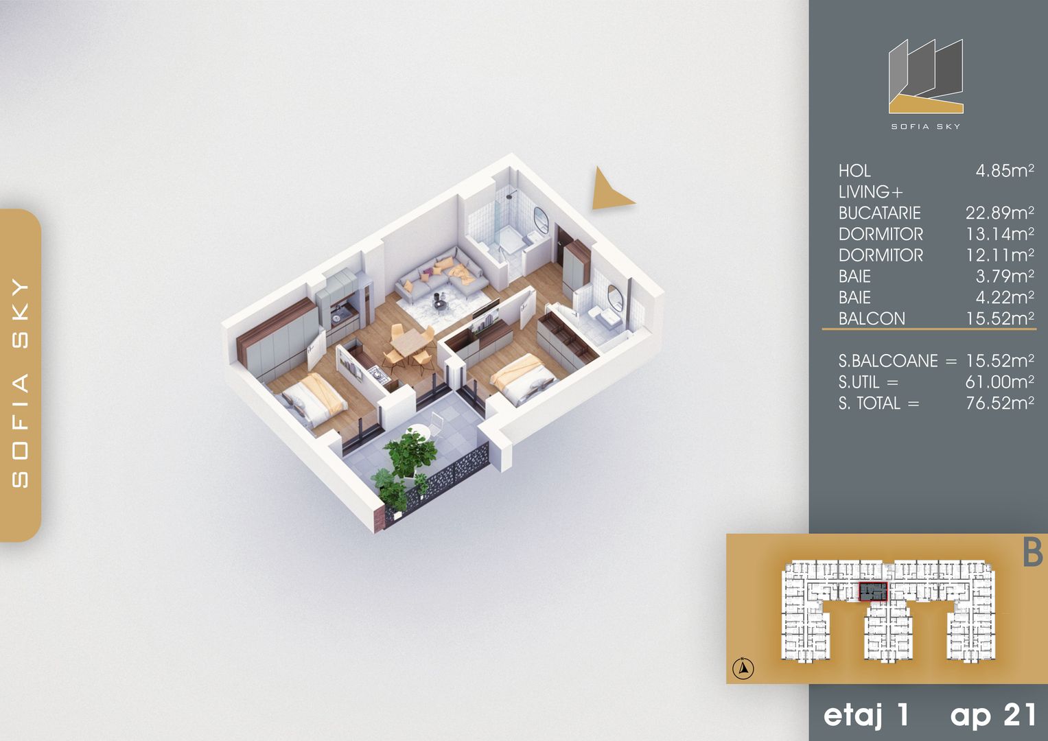 3 camere complex inchis langa  Metrou Nicolae Teclu - Schiță 8