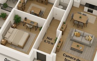 Apartament 3 camere | Curte| Parcare inclusă – 111.100€+21% TVA - Poză 5