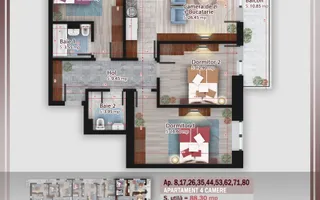 Apartament 4 camere | 2 băi | Balcon mare | Pallady, metrou Teclu promo parcare - Schiță 15