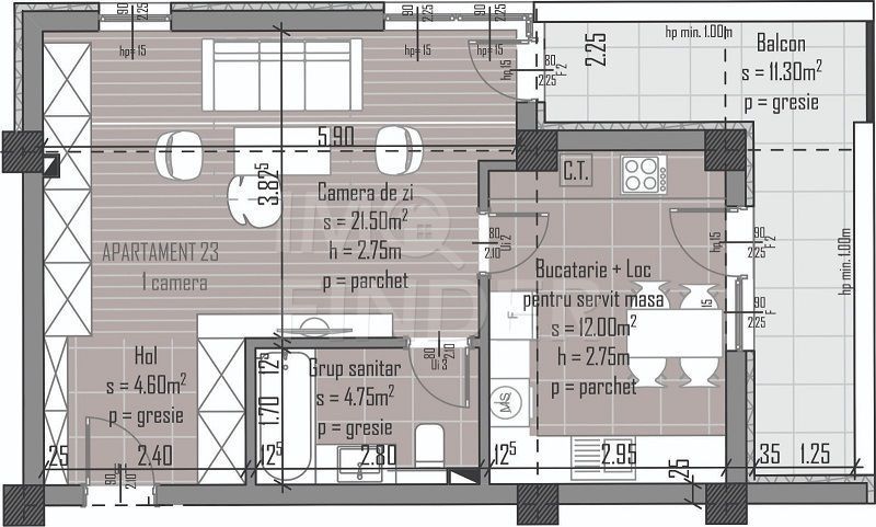 Apartament imobil nou zona Centrala cu CF, etaj 1 - Poză 2