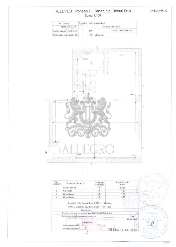 Cismigiu | Spațiu de birouri |  Brilliant Condominium | 109.48 mp - Poză 11