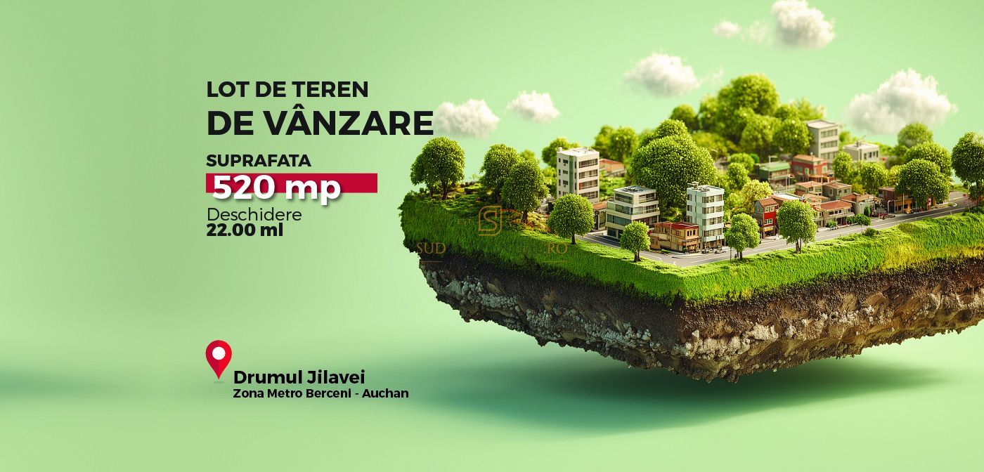 Teren intravilan 520 mp, deschidere 23 ml, Drumul Jilavei, Berceni, S4 - Poză 1