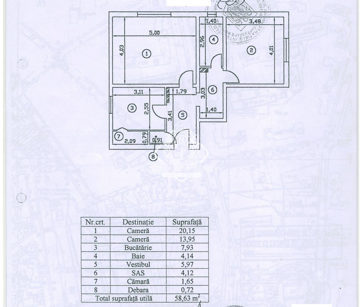 Apartament 2 camere decomandat parter bloc 1989 | Vitan Mall - Schiță 6