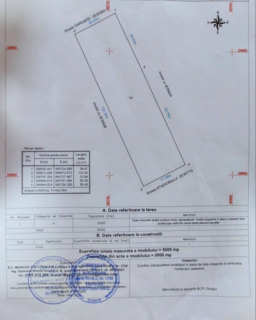 Oportunitate, teren 5000 mp, deschidere 37 ml , utilitati, Urbanism! - Schiță 3