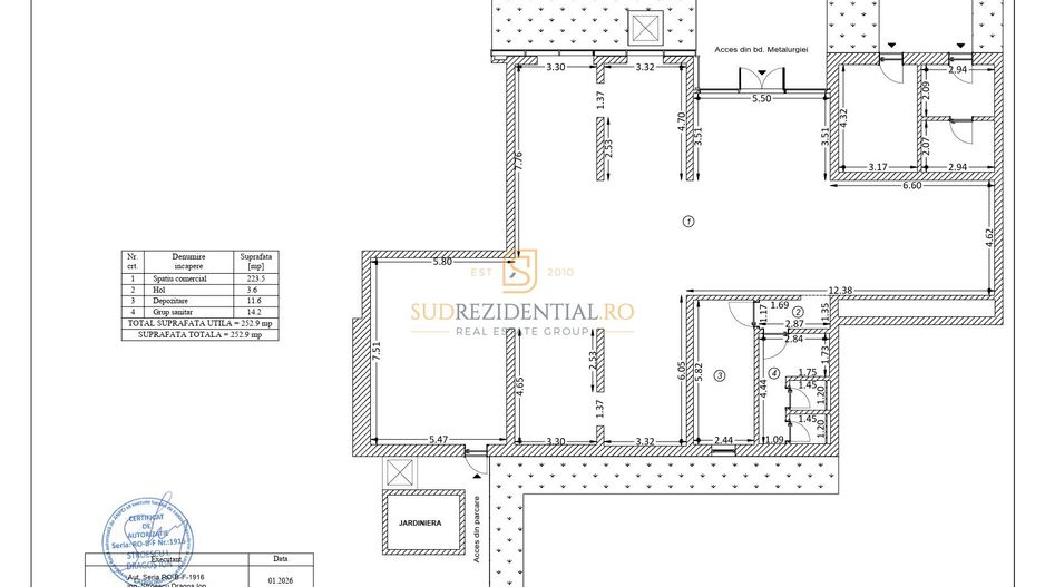 Spatiu comercial 252 mp, vitrina 12 ml, acces dublu, Bd. Metalurgiei - Schiță 8