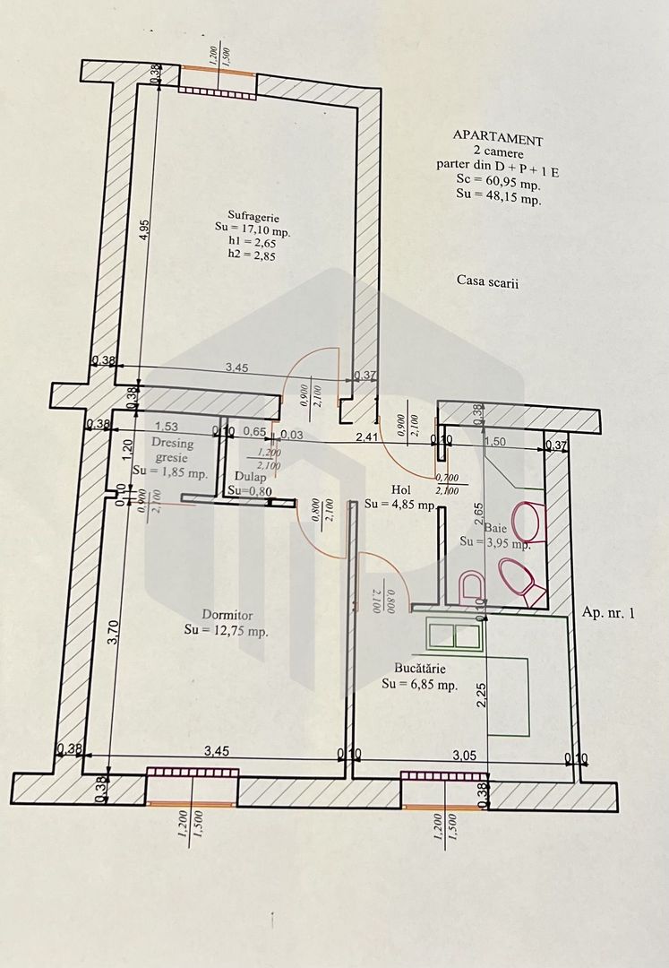 Apartament 2 camere renovat/ Decomandat+ Pivniță 16 mp-Turnisor-Metro - Poză 5