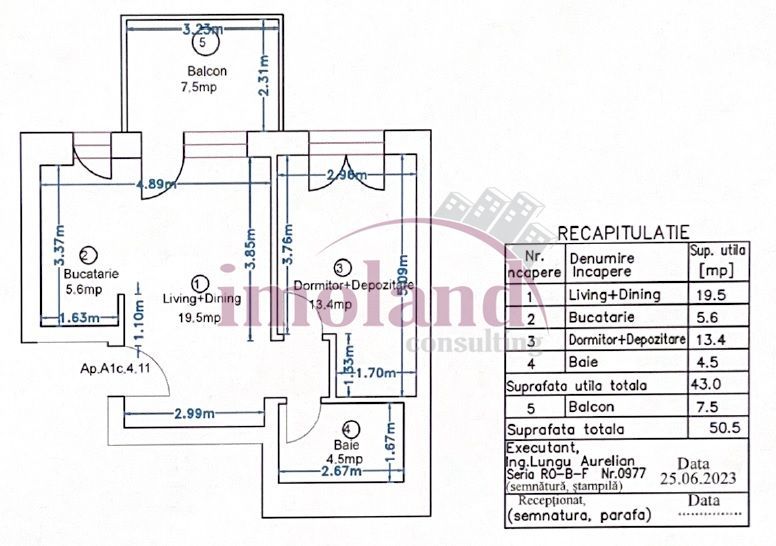 Apartament 2 camere - mobilat, utilat - Avalon Estate-Pipera - Schiță 12