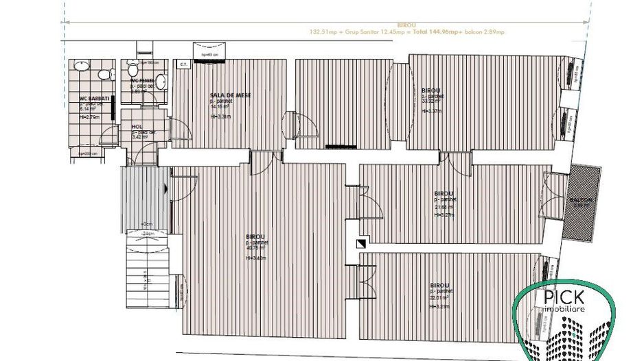 P 4098 - Spațiu de birou cu 5 încăperi în Târgu Mureș - Ultracentral - Schiță 11