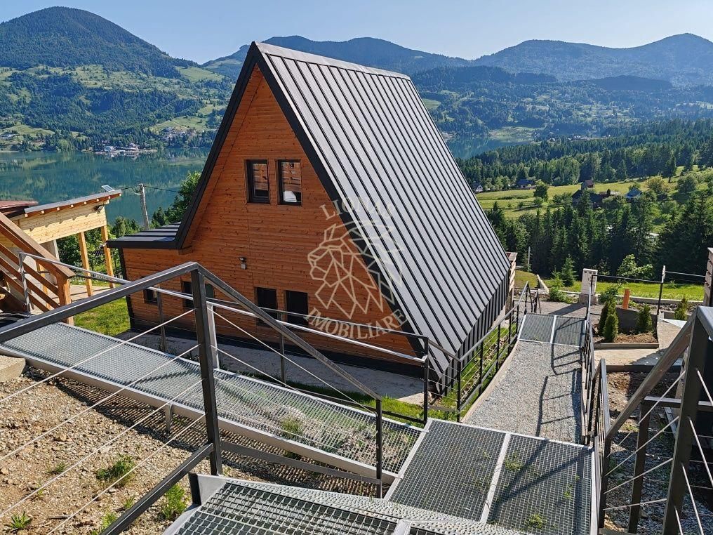 Cabana A Frame 4 camere 76 mp-teren 2,5 ari-panorama spre lac Colibita - Poză 4