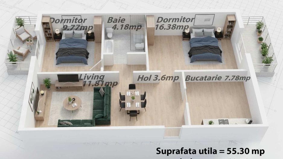 Lipovei | 3 Camere| Decomandat | Etaj Intermediar - Schiță 7