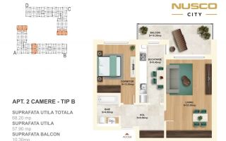 apartament 2 camere de vanzare- Nusco City -Mobilat si utilat complet - Poză 8