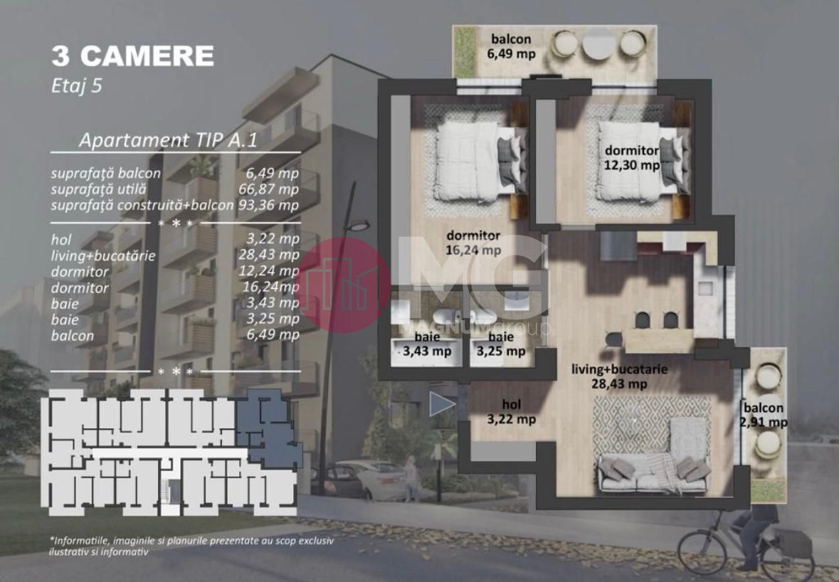 Apartament de vanzare 3 camere + loc de parcare Berceni Postalionului - Poză 9