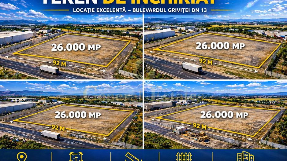 TEREN  DE ÎNCHIRIAT – 26.000 MP – DN13, BRAȘOV - Poză 1