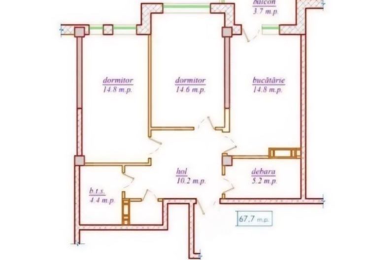 Vânzare, apartament, 2 camere, str. Nicolae Dimo, Durlești - Poză 1