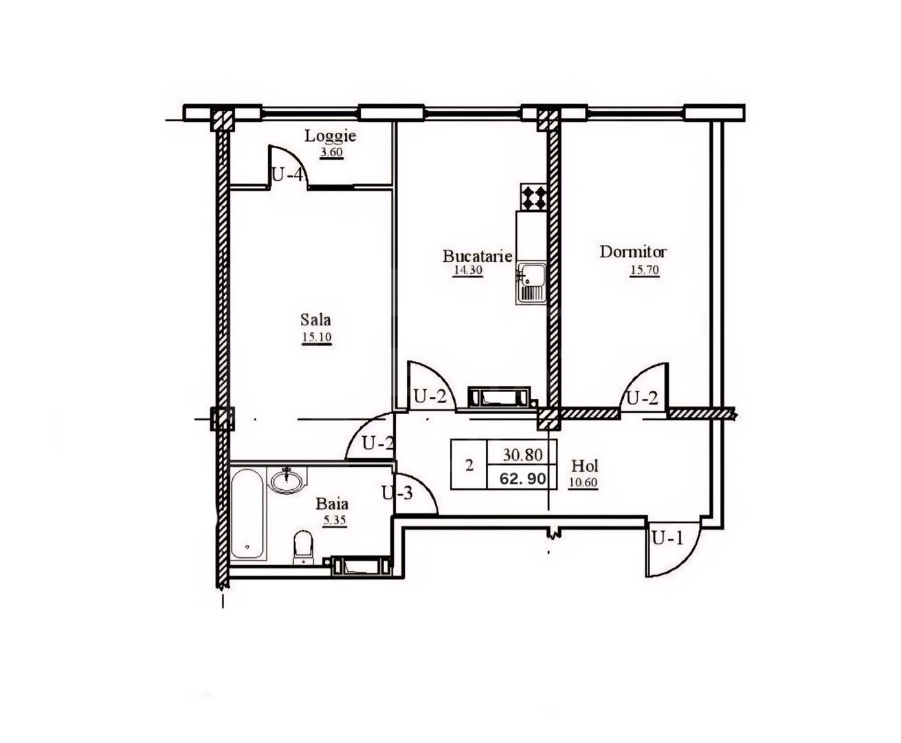 Vânzare, apartament, 2 camere, str. Calea Ieșilor, Sculeni - Poză 3