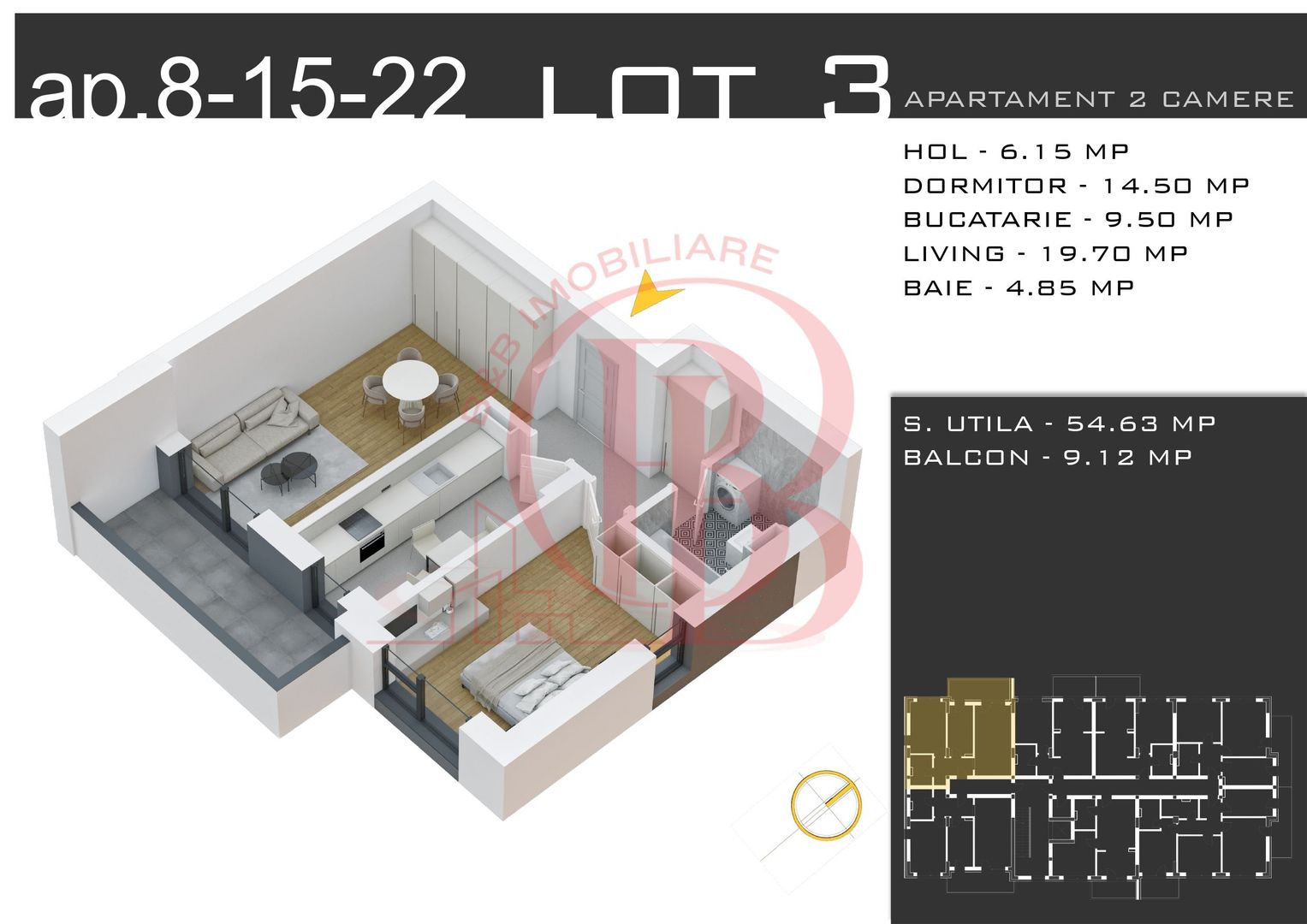 Apartament 2 camere Th. Pallady-Metrou N. Teclu-Comision 0 - Schiță 17