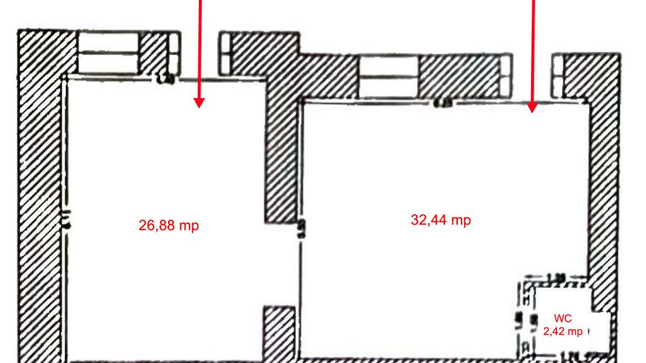 SAD 61,5 mp | vitrină | două căi de acces din stradă | opțiune terasă - Schiță 3